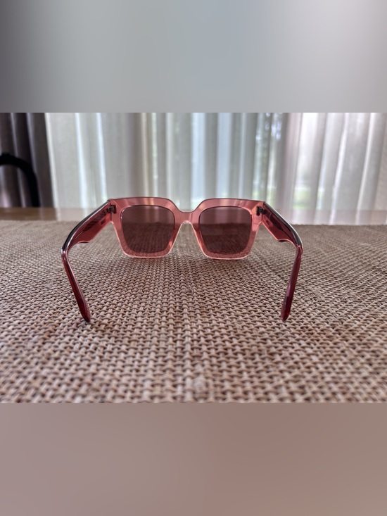 Fendi Roma Square Sunglasses Featuring a Transparent Pink Acetate Frame. No Case main image 7